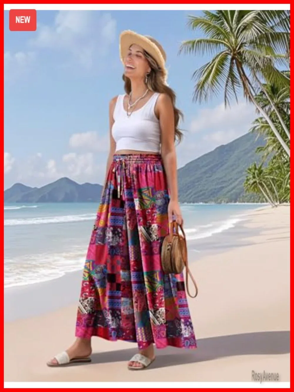 High Waisted Wide Leg Cotton Palazzo Pants with Pockets